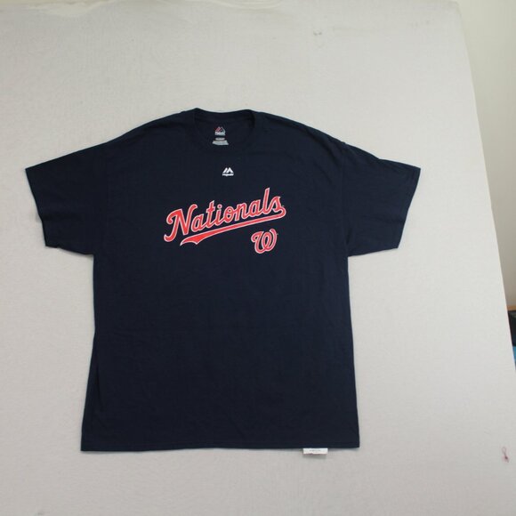 Majestic Blue Men Washington Nationals Tee Shirt Blue 31 Size XL - Picture 1 of 9